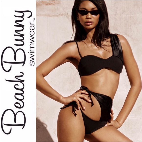 Beach Bunny Other - Beach Bunny Chanel black Swimsuit Set